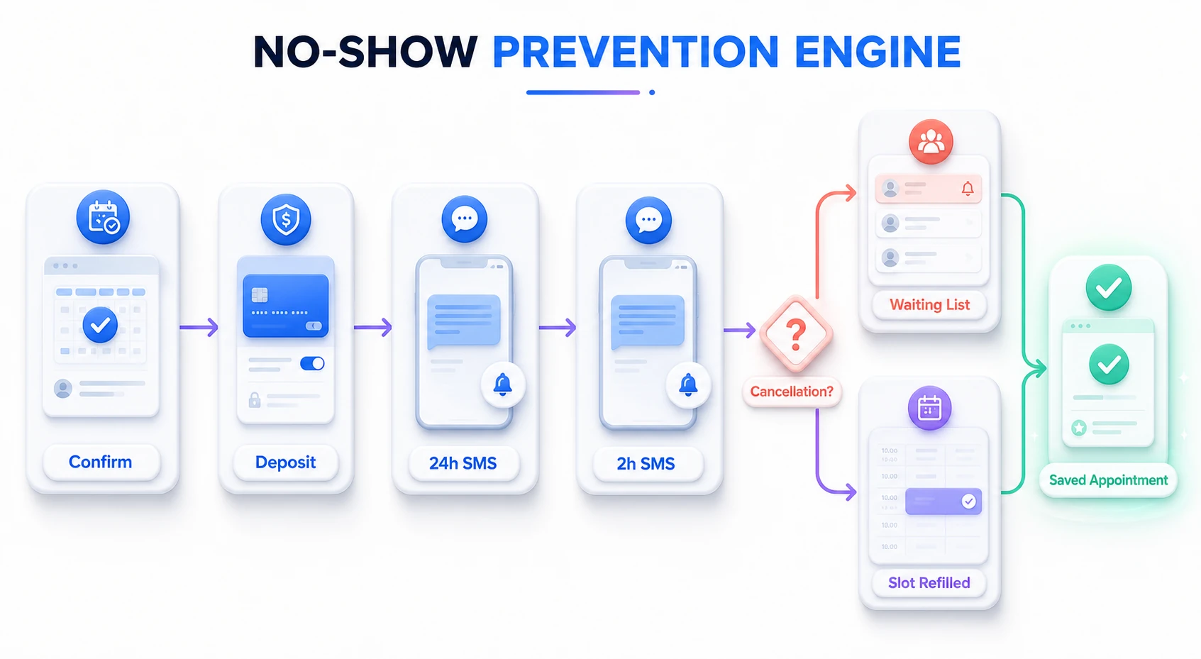 Planaro automated no-show prevention and cancellation recovery workflow